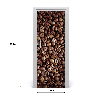 Self-adhesive door sticker Coffee beans