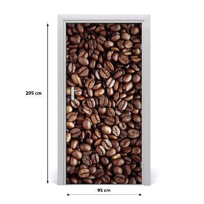 Self-adhesive door sticker Coffee beans