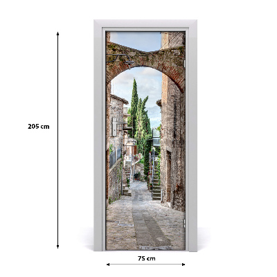 Self-adhesive door wallpaper Italian streets