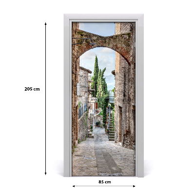 Self-adhesive door wallpaper Italian streets