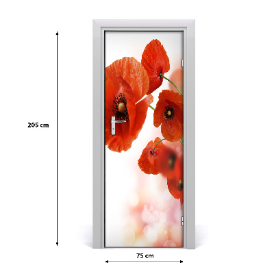 Self-adhesive door sticker Poppy field