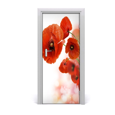 Self-adhesive door sticker Poppy field