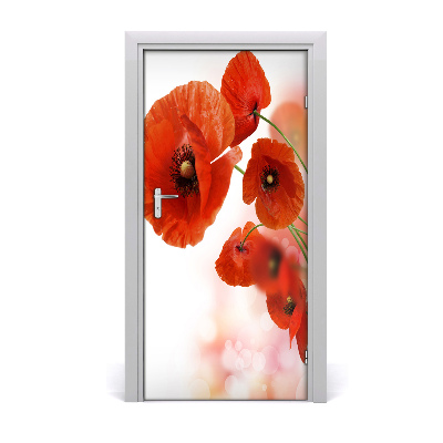 Self-adhesive door sticker Poppy field