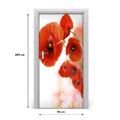 Self-adhesive door sticker Poppy field