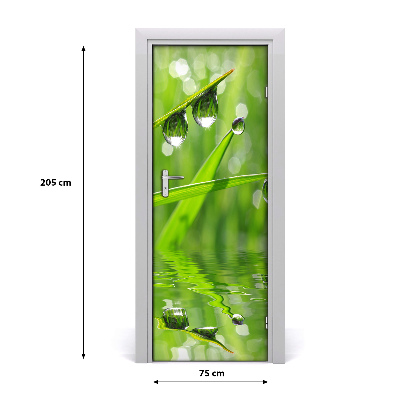 Self-adhesive door sticker Blades of grass