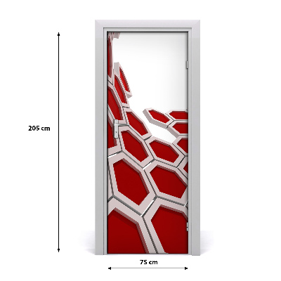 Self-adhesive door sticker 3d abstraction