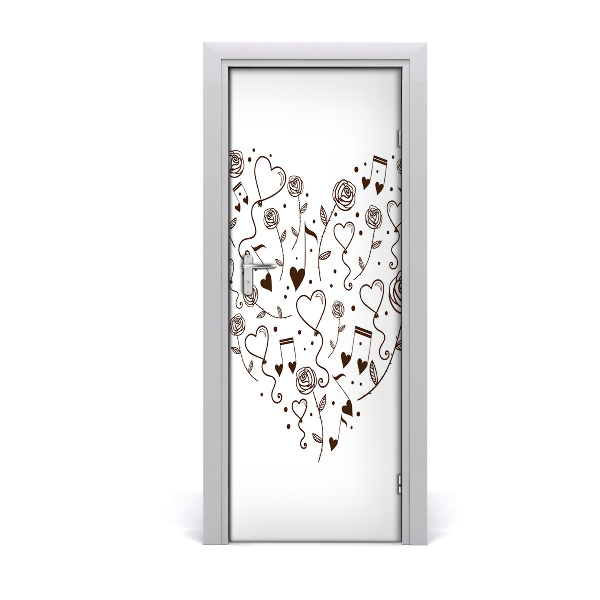 Self-adhesive door wallpaper Home heart