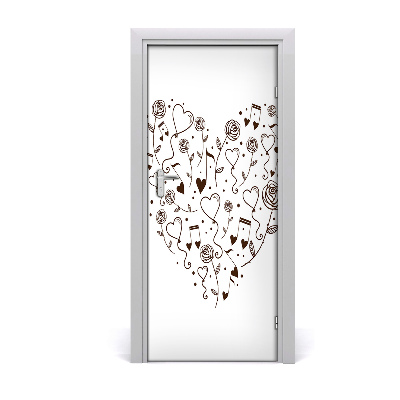 Self-adhesive door wallpaper Home heart