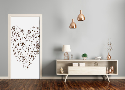 Self-adhesive door wallpaper Home heart