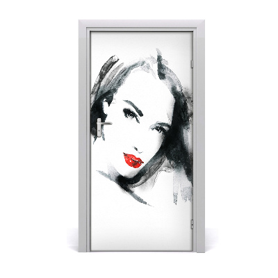 Self-adhesive door sticker Portrait of a woman