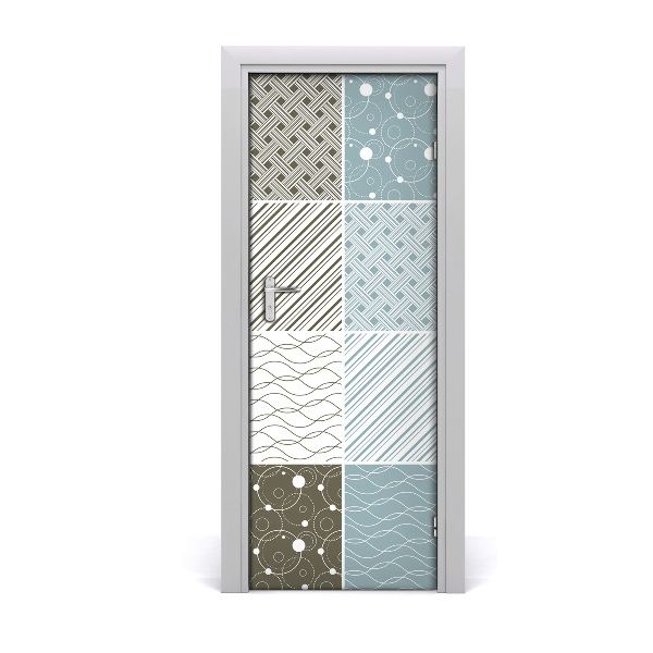 Self-adhesive door sticker Geometric patterns