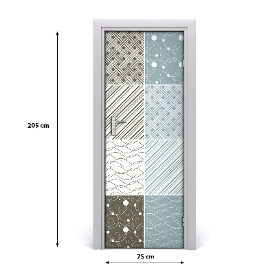 Self-adhesive door sticker Geometric patterns