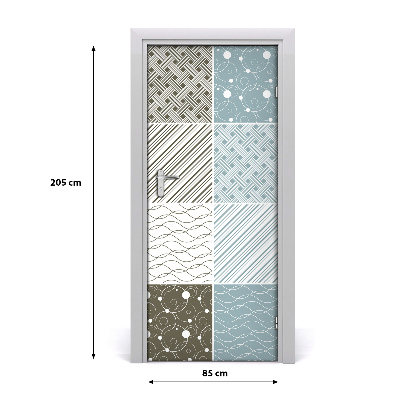 Self-adhesive door sticker Geometric patterns