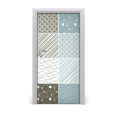 Self-adhesive door sticker Geometric patterns