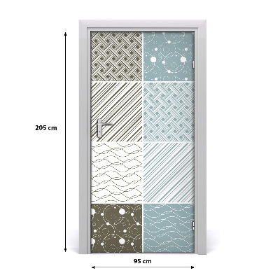 Self-adhesive door sticker Geometric patterns