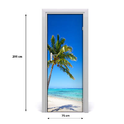 Door wallpaper Tropical beach