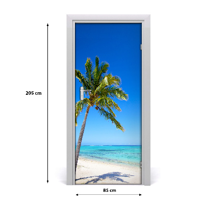 Door wallpaper Tropical beach