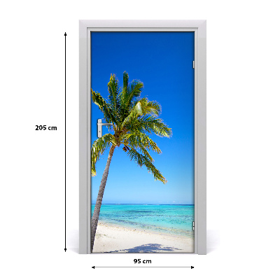 Door wallpaper Tropical beach