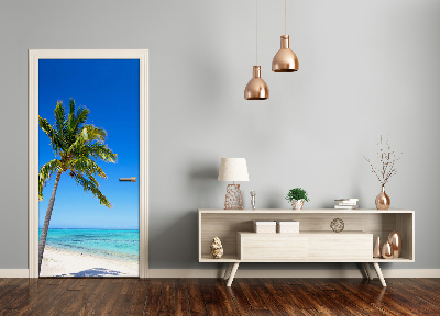 Door wallpaper Tropical beach