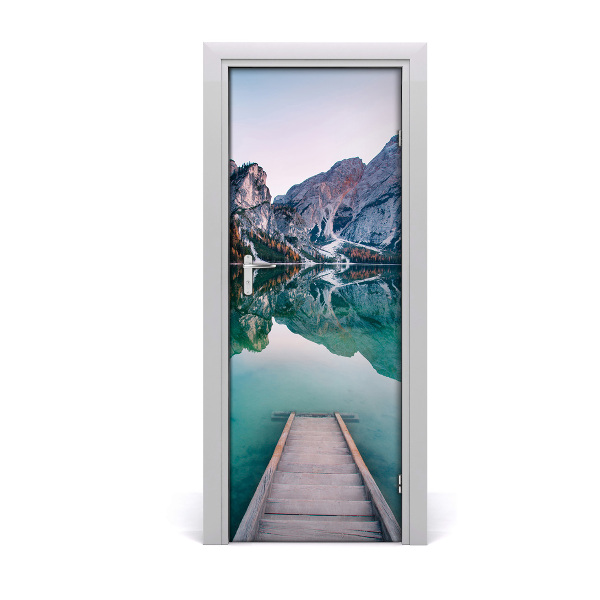 Self-adhesive door wallpaper Mountain lake