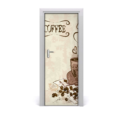 Door wallpaper Aromatic coffee