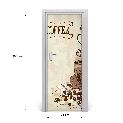 Door wallpaper Aromatic coffee