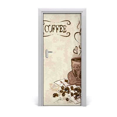 Door wallpaper Aromatic coffee