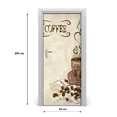 Door wallpaper Aromatic coffee