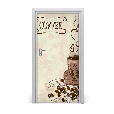 Door wallpaper Aromatic coffee