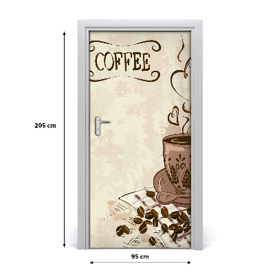 Door wallpaper Aromatic coffee