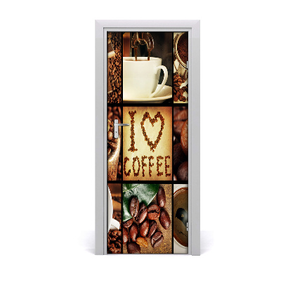 Door wallpaper Home coffee collage