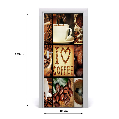 Door wallpaper Home coffee collage