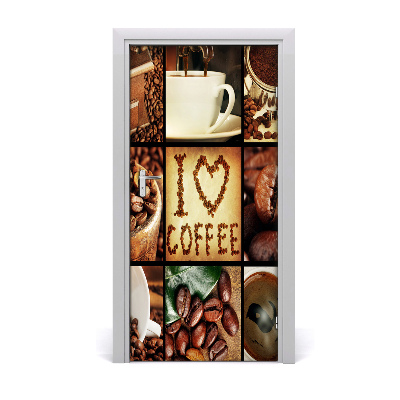 Door wallpaper Home coffee collage