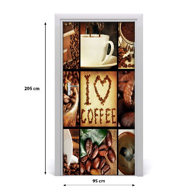 Door wallpaper Home coffee collage