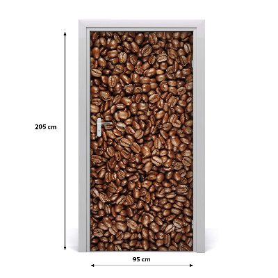 Self-adhesive door sticker Coffee beans