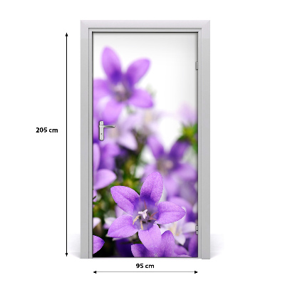 Self-adhesive door sticker Purple bells