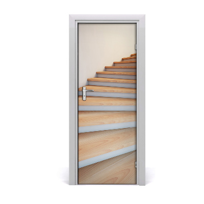 Self-adhesive door wallpaper Street stairs