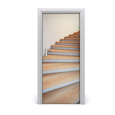 Self-adhesive door wallpaper Street stairs