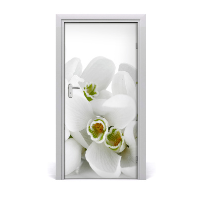 Self-adhesive door sticker White snowdrops