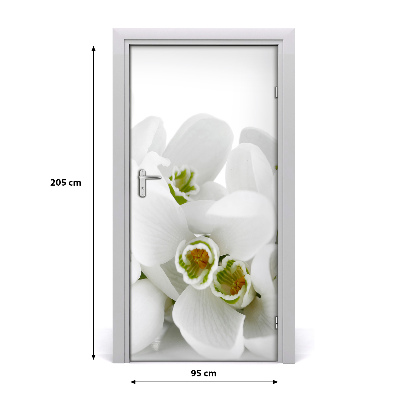 Self-adhesive door sticker White snowdrops