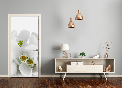 Self-adhesive door sticker White snowdrops