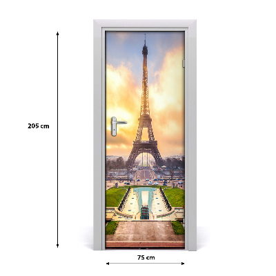 Self-adhesive door wallpaper Eiffel tower