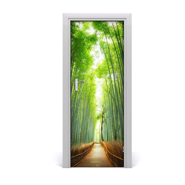 Self-adhesive door wallpaper The path of bamboos