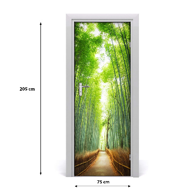 Self-adhesive door wallpaper The path of bamboos