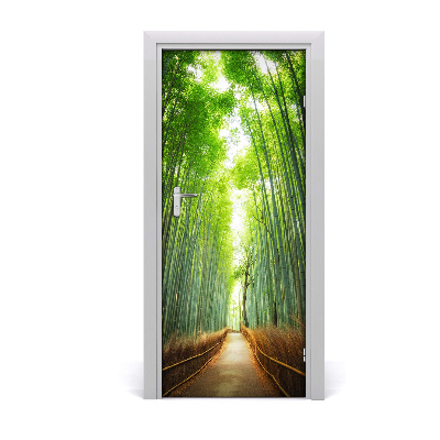 Self-adhesive door wallpaper The path of bamboos