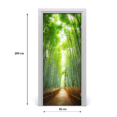 Self-adhesive door wallpaper The path of bamboos