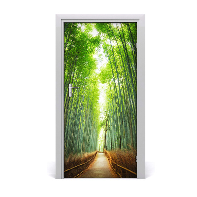 Self-adhesive door wallpaper The path of bamboos