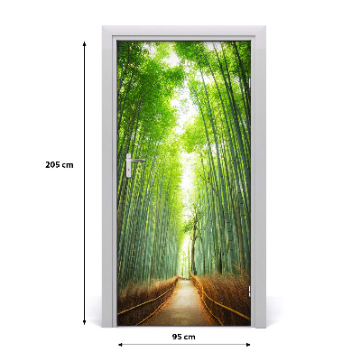 Self-adhesive door wallpaper The path of bamboos