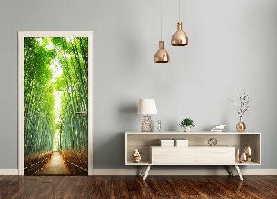 Self-adhesive door wallpaper The path of bamboos