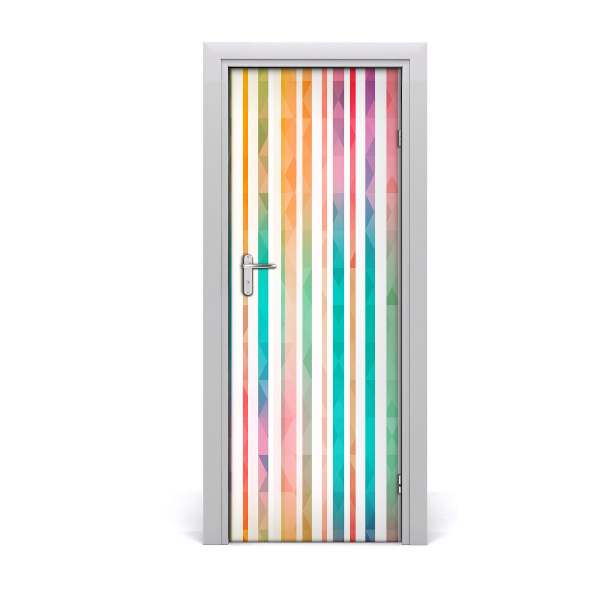 Door wallpaper Colored stripes